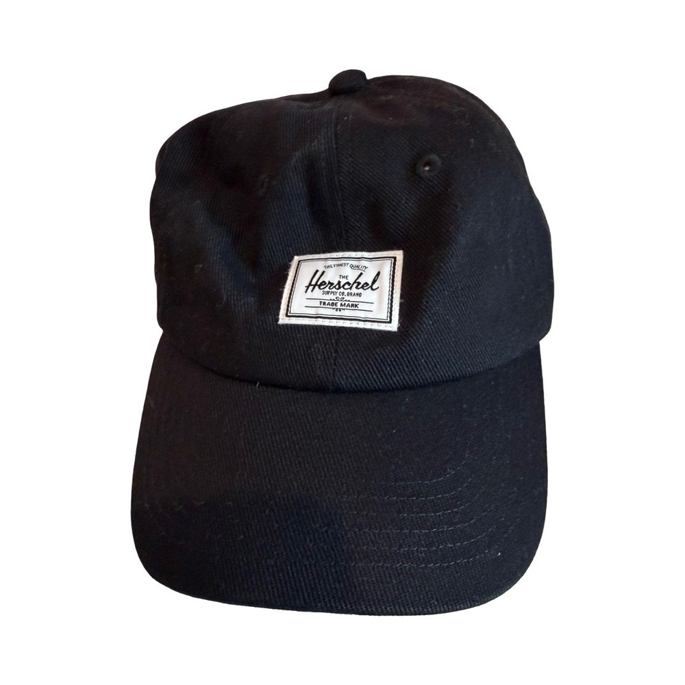 Herschel Supply Co Albert Cap Black Cotton Twill Adjustable Strapback Dad Hat